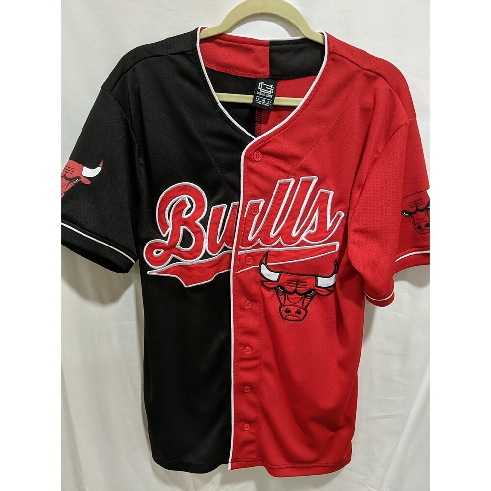 Chicago Bulls Ultra Game Mens M Red/Black Baseball Style Jersey